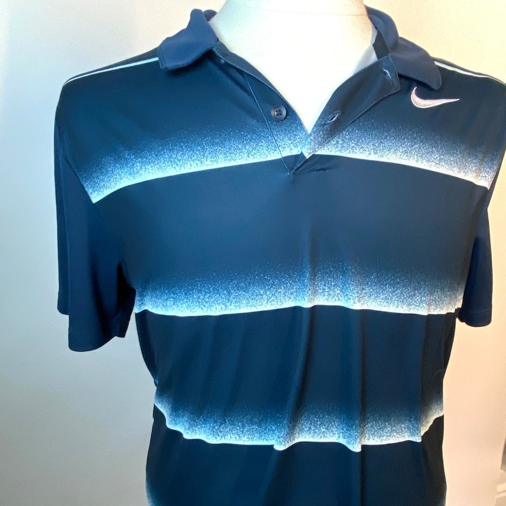 Nike Dri-Fit Golf Short Sleeve Polo Mens Size Small Blue, athleisure, casual